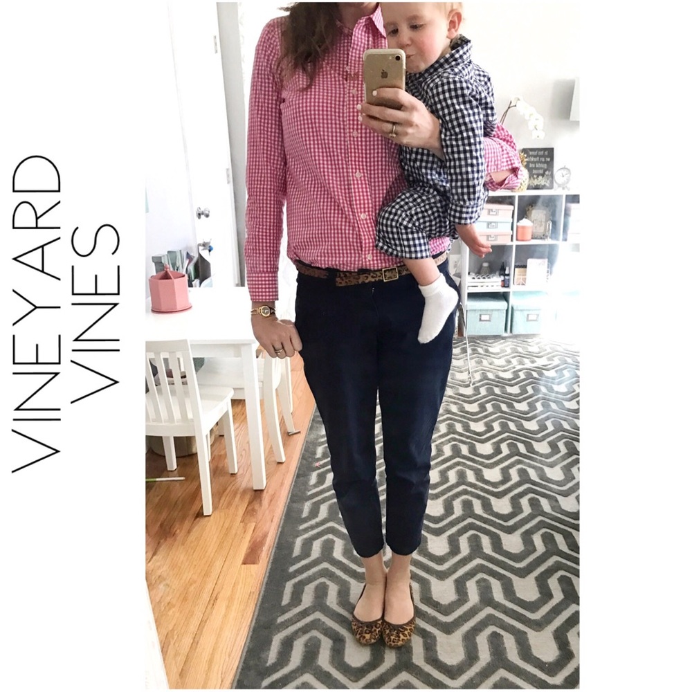 Vineyard Vines Pink Gingham Oxford Button Down  12 - Picture 3 of 3